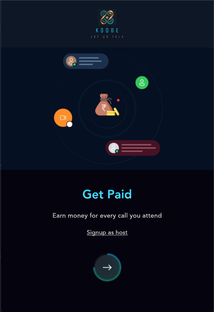TellZee app screen: Get paid as a host